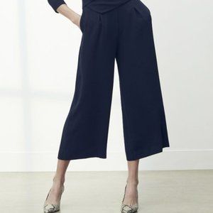The Fold London Navy Blue Crepe Culottes UK10/US6